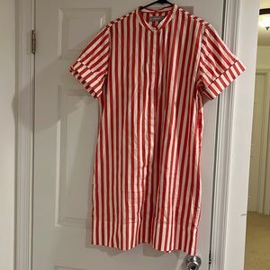 Everlane size 10 women’s red and white striped cotton dress